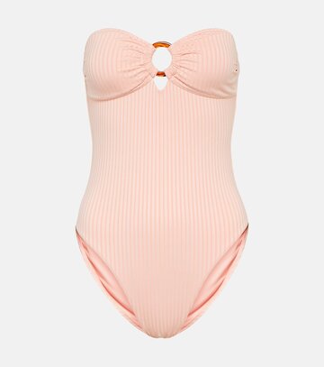 melissa odabash barbuda strapless swimsuit in pink