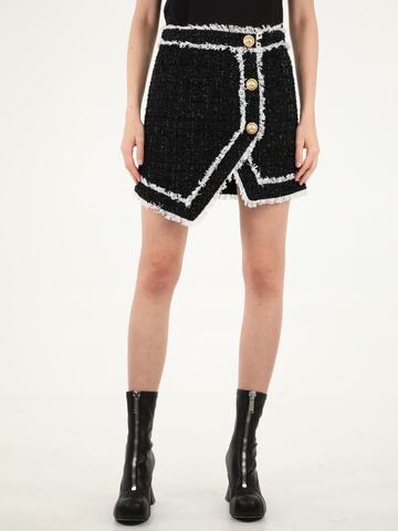 Balmain Tweed Miniskirt in black / white