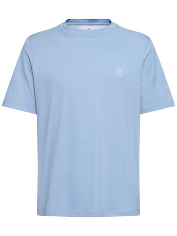 brunello cucinelli logo cotton jersey t-shirt