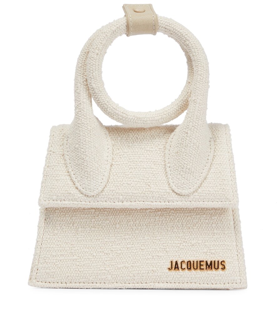 Jacquemus Le Chiquito Noeud canvas tote bag in white