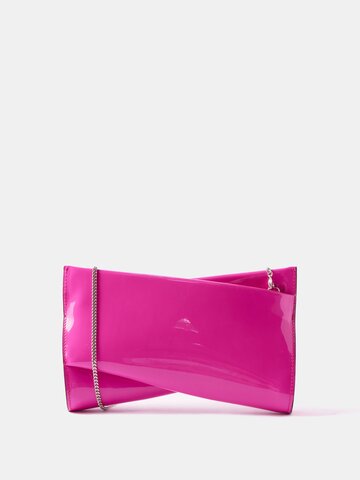christian louboutin - loubitwist patent-leather clutch bag - womens - pink