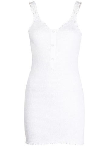 alexander wang smocked cotton mini dress - white