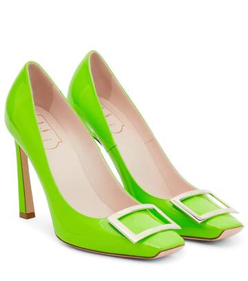 roger vivier trompette patent leather pumps in green