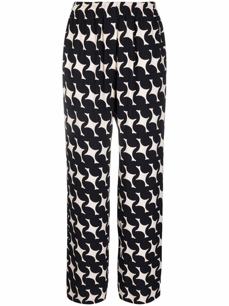 Odeeh abstract-print straight-leg trousers - Black