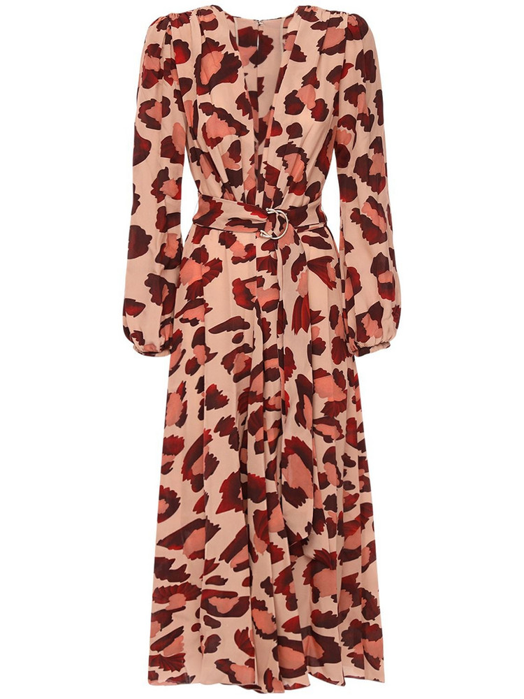 MARIA LUCIA HOHAN Rury Printed Crepe Midi Dress in leopard