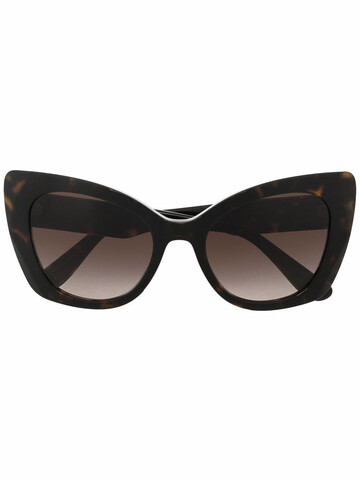 dolce & gabbana eyewear logo-embellished cat-eye sunglasses - black
