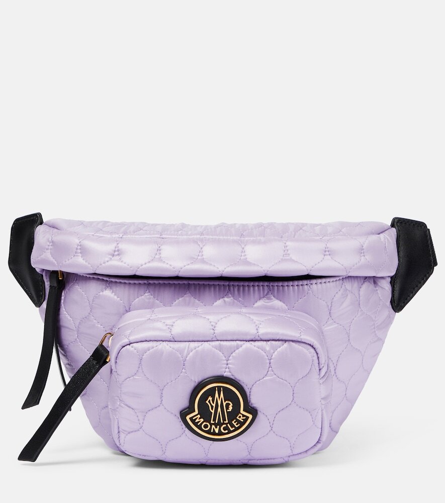 Moncler Felicie logo quilted belt bag in purple