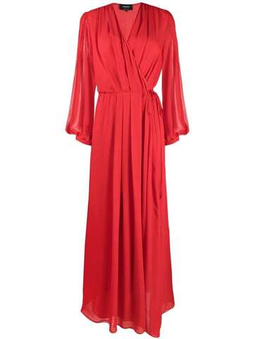 Rochas tie-fastened flared dress in red