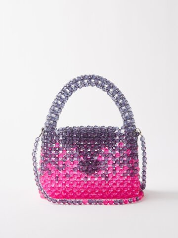 germanier - beaded top-handle bag - womens - black pink