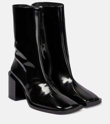 jil sander leather ankle boots in black