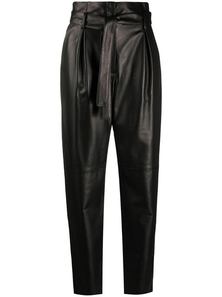 Drome paperbag-waist tapered trousers in black