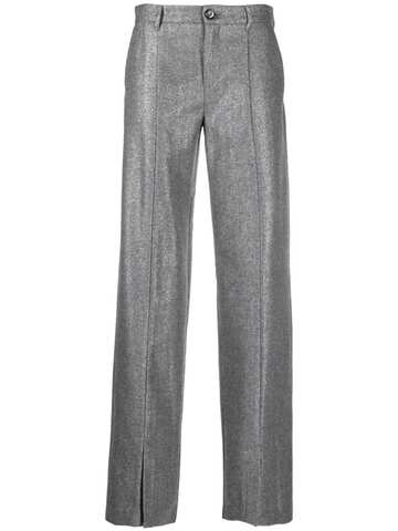 chiara ferragni pressed-crease tailored trousers - grey