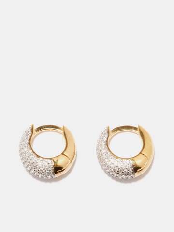 otiumberg - mini crystal 14kt gold-vermeil hoop earrings - womens - gold multi