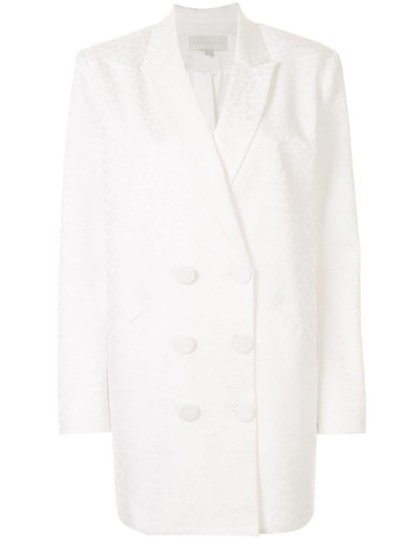 Michelle Mason double-breasted blazer dress in white