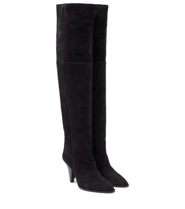 Isabel Marant Rira knee-high suede boots in black
