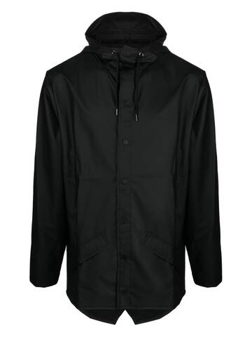 rains hooded water-resistant jacket - black