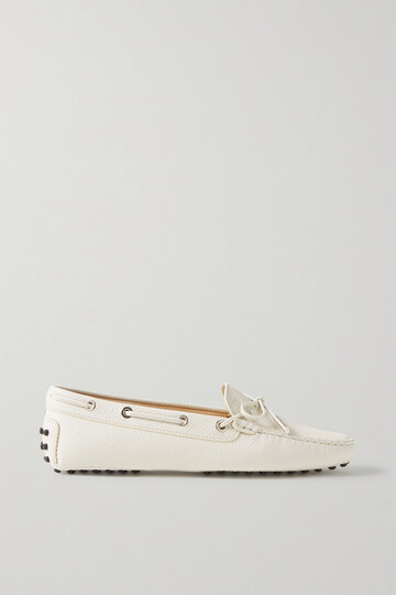 tod's - gommino textured-leather loafers - off-white