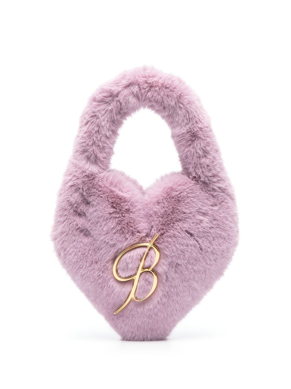 Blumarine faux-fur heart-shaped tote bag - Pink