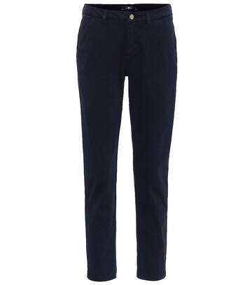 7 For All Mankind Mid-rise slim chinos in blue
