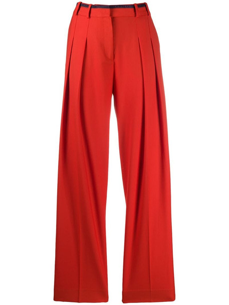 Victoria Victoria Beckham straight-leg pleated waist trousers in red