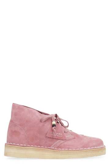 Clarks Suede Desert Boots in pink