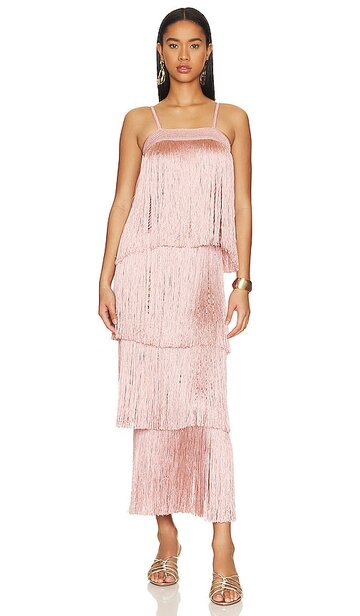 My Beachy Side Tiered Maxi Dress in Pink in blush