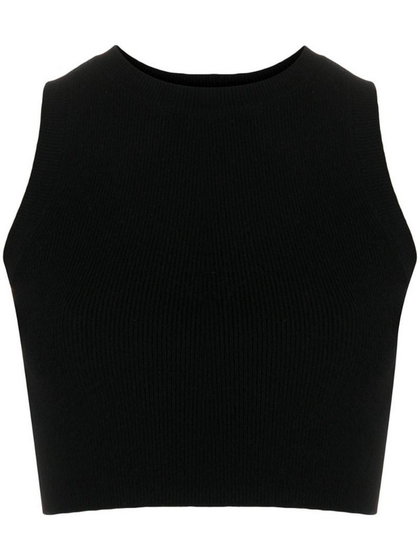 Cashmere In Love ribbed-knit cropped top in black