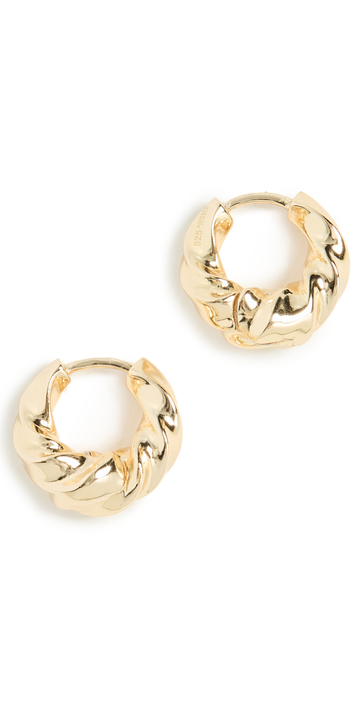 Adina's Jewels Chunky Twist Huggie Earrings in gold