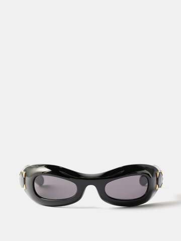 dior - lady 9522 r1i thick cat-eye acetate sunglasses - womens - black grey