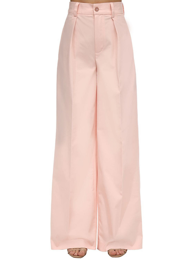 LESYANEBO Cotton Blend Straight Leg Pants in pink