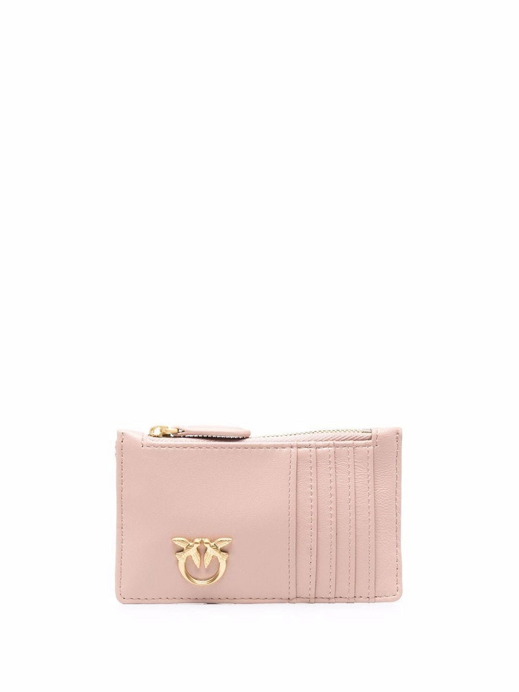 Pinko quilted leather purse in pink