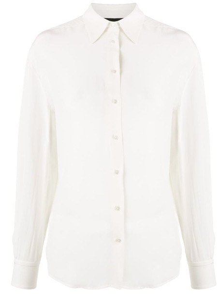 Rochas pointed collar tailored shirt in white