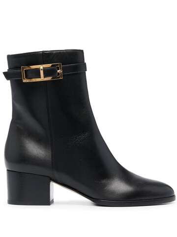 sergio rossi 65mm buckle-detail heeled boots - black