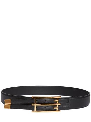 etro leather belt in black