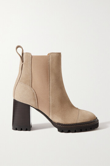 see by chloé see by chloé - mallory suede chelsea boots - brown