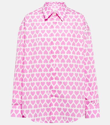 ami paris printed cotton shirt in pink