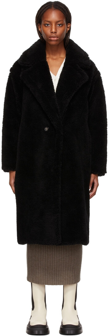 Yves Salomon - Meteo Wool Single Breasted Maxi Coat in black
