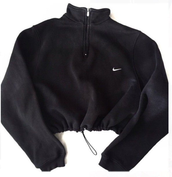 black nike crop hoodie