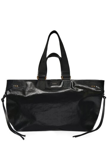 isabel marant wardy leather tote bag in black
