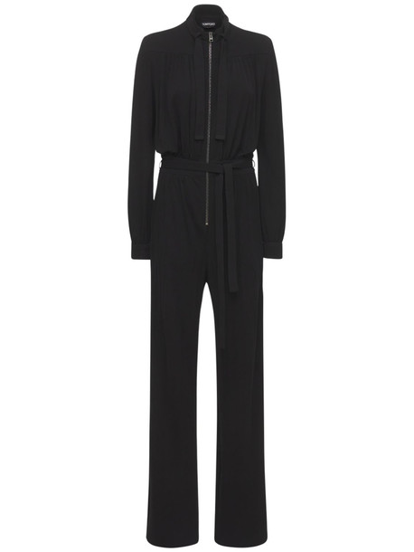 TOM FORD Lightweight Viscose Jersey Jumpsuit in black