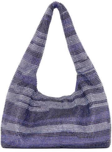 kara purple mini crystal mesh shoulder bag