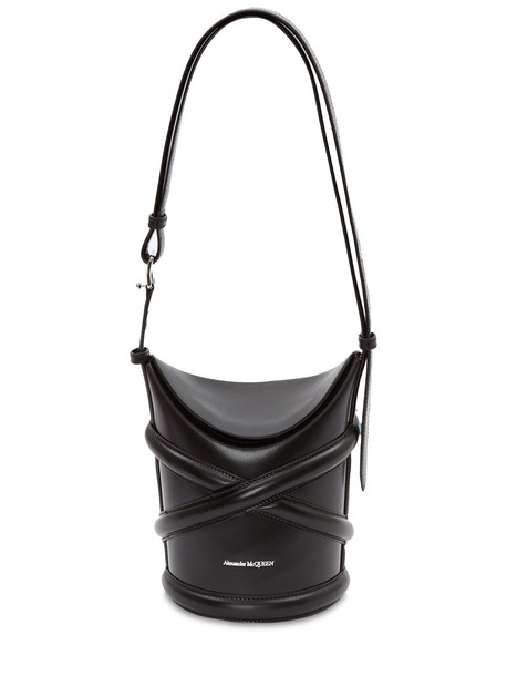 ALEXANDER MCQUEEN The Curve Small Leather Shoulder Bag in black