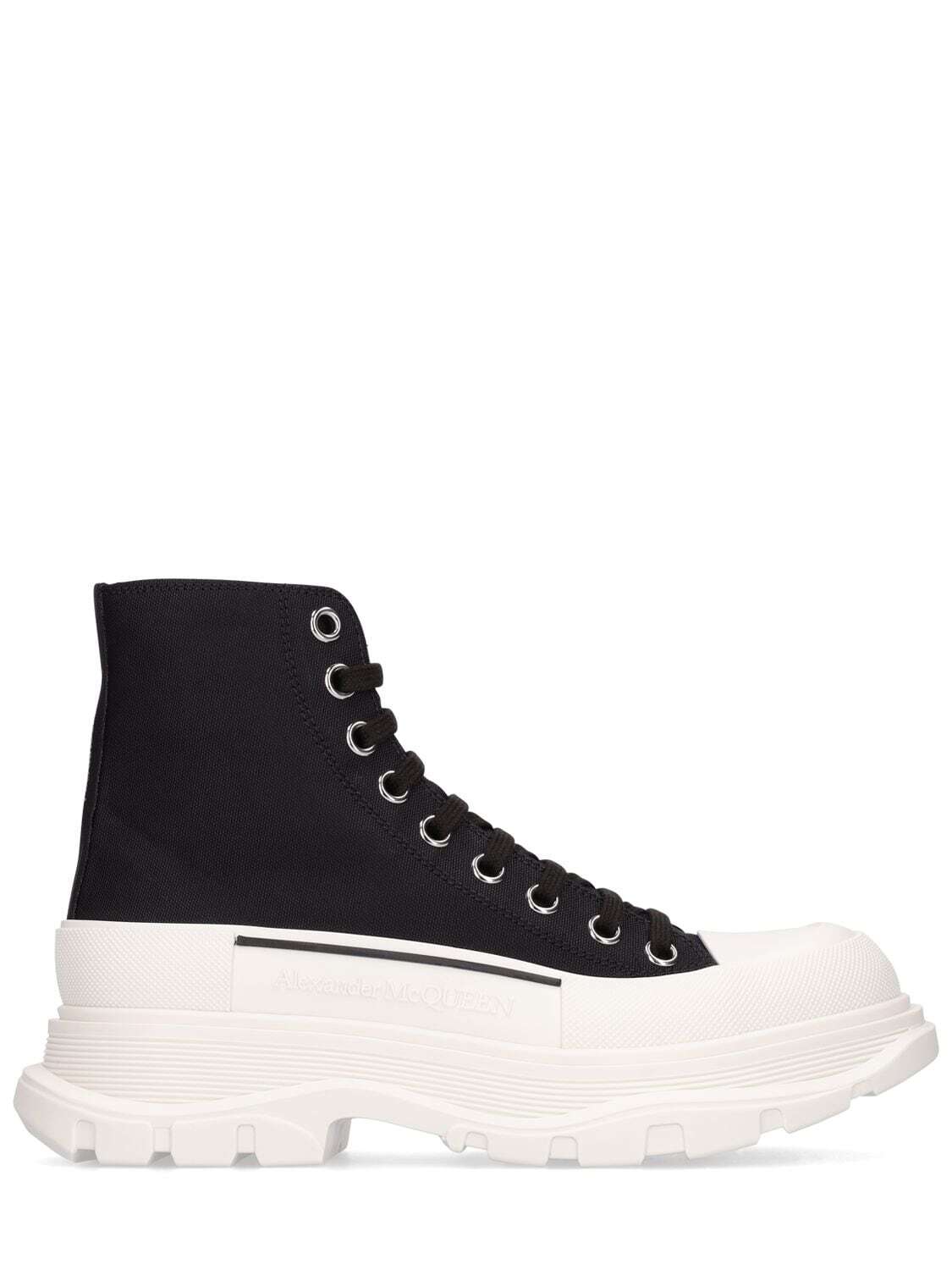 ALEXANDER MCQUEEN 45mm Cotton Sneakers in black / white