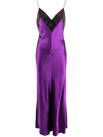 Nuè Nuè rhinestone-embellished silk evening dress - Purple