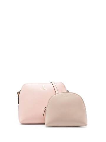 furla logo-embellished cross-body bag - pink