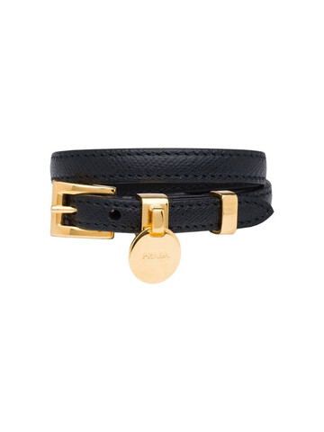 Prada Saffiano Leather Bracelet in black