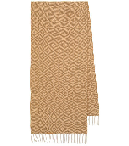 LORO PIANA Fringed logo-jacquard cashmere blanket