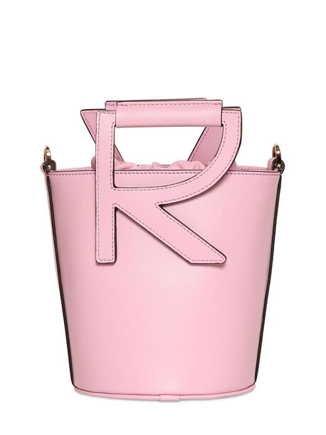 ROGER VIVIER Small Rv Leather Bucket Bag in pink