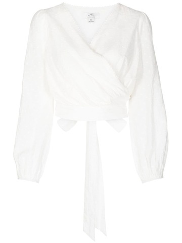 we are kindred winnie wrap-style blouse - white