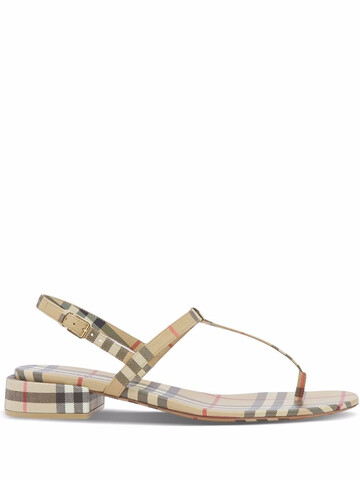 burberry vintage check thong-strap sandals - neutrals